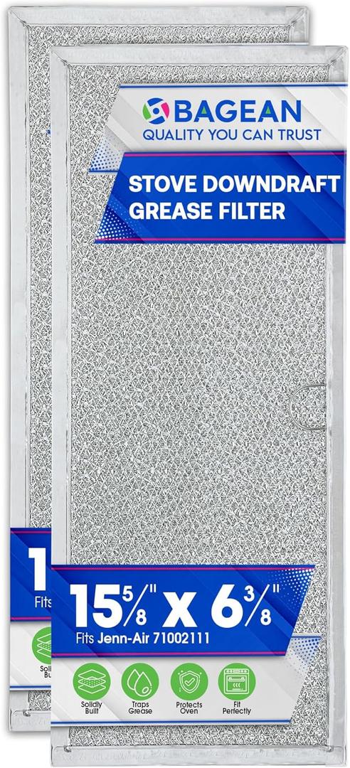Downdraft Stovetop Filter Replacement for 71002111 Jenn Air Filter Downdraft 15.6 x 6.4 - Range Oven Filter Fits Into Jennair Downdraft Filter Vent and Protects the Stove Fan (2-Pack)