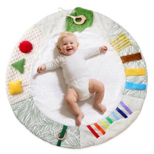 Montessori Baby Play Mat for Early Learning, Tummy Time Playmat, Activity Mat with 5 Development Zones, for Motor Skills & Sensory Development, Baby Essentials Gift