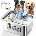 Stainless Steel Water Fountain for Large Dogs 3-Gallon Extra-Large Capacity Pet Water Dispenser Multi-Pet Compatible Drinking Bowl Easy to Clean Quiet Pump Design