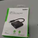 Belkin USB C to HDMI Adapter + USBC Charging Port to Charge While You Display, Supports 4K UHD Video, Passthrough Power up to 60W for Connected Devices, Compatible with MacBook, iPad, Windows