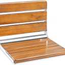 Updated 20" Folding Teak Shower Seat Wall Mounted, Fold Down Shower Bench Teak Wood, Foldable Teak Shower Seat 400 lbs Capacity, Waterproof Wall-Mounted Shower Chair for Elderly & Disabled