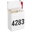 LAND·VOI Wall Mounted Mailbox with One Flag Kit and Three Sets of 0-9 Mailbox Number Decals, Outdoor Mailboxes, Rustproof Galvanized Metal Mailbox, 7.1 x 3.9 x 10.24