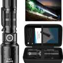 Flashlights High Lumens Rechargeable, Super Bright LED Small Powerful Flashlight with Memory Function, 6Modes Pocket Waterproof Flash Light for Camping,Hiking,Stocking Stuffer for Men (1, Black)