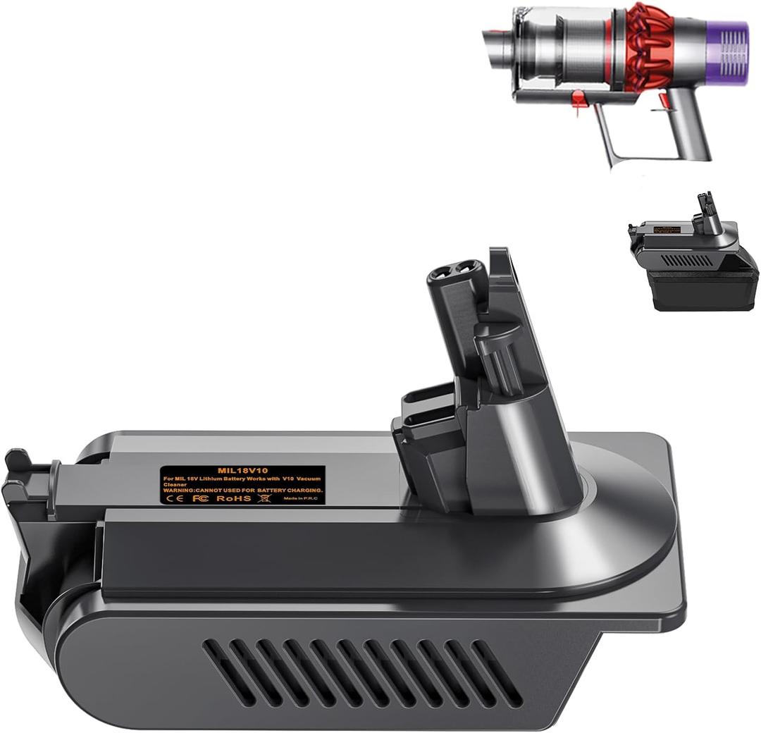 SV12 Adapter Use for Dyson V10,Compatible with Dewalt 20V 60V Lithium Battery,Applicable for Dyson V10 Animal V10 Absolute V10 Fluffy V10 SV12 Motorhead Cordless Vacuum Cleaner