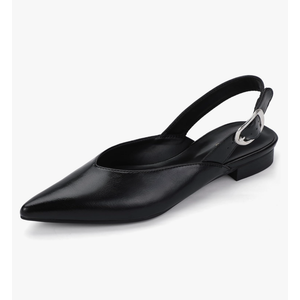 IDIFU Women's Flats Pointed Toe Slingback Dress Shoes for Women Comfortable Dressy Fashion Trendy Flat Shoes Work Bridal Wedding Office Cute Buckle Dress Flats, Size 6