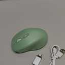 Wireless Bluetooth Mouse USBC for MacBook Air Laptop, USB C Rechargeable Wireless Mouse Compatible with Mac Desktop/Surface Pro Portable Computer Mice (BT5.2/3.0, 2.4G USB A, Type-C) (Green)