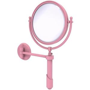 Allied Brass SHM-8/2X-PNK Soho Collection Wall Mounted Make-Up Mirror 8 Inch Diameter with 2X Magnification, Pink