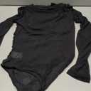 REORIA Women’s Mesh Long Sleeve Bodysuits Sexy Sheer Mock Turtleneck Ruched Going Out Tops （No Lining）Size Larg