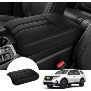 Autorder Center Console Cover for 2023-2025 2026 Honda Pilot/ 2024-2026 Ridgeline Passport Accessories Armrest Cover Anti-Scratch Middle Console Pad Extra Soft Leather Armrest Protector