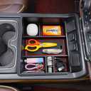 Full Center Console Organizer Compatible with 2014-2018 Sierra 1500 /Silverado 1500 Accessories 2015-2019 Silverado/Sierra 2500 3500HD Compartment Cover Insert Tray Storage, Red