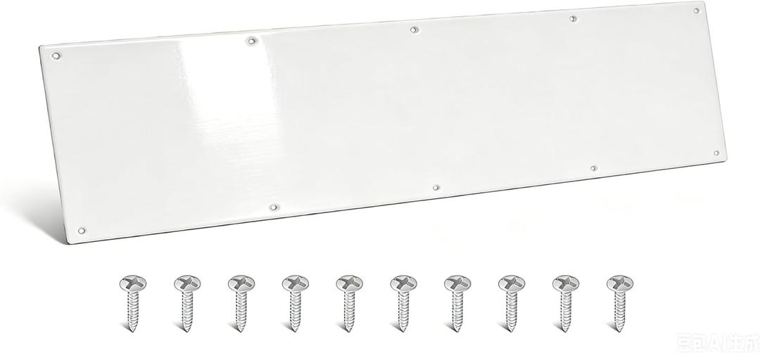 Door Kick Plate 10" x 36" AL KickPlate, Fits 38" Doors, Gloss White