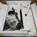 KUKKUME Overbed Table Height Adjustable Bedside Table Hospital Bed Table with 2 Tilting Desktops Mobile Laptop Desk with 2 Tilting Desktops Cup Holder Drawer for Office Home and Hospital White