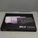 Wireless Keyboard and Mouse Combo  Ergonomic Wave Key, Built-in Leather Soft Palm Rest, 2.4G Full Size, 8 Hotkeys, 6-Button Mouse with 4-Level DPI, Dual USB-A/USB-C, Windows & macOS Compatible