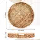Round Wicker Tray 16'' Water Hyacinth Woven Tray with Handles Decorative Large Serving Trays for Coffee Table for Kitchen, Living Room, Bedroom Home Decor(Water Hyacinth)