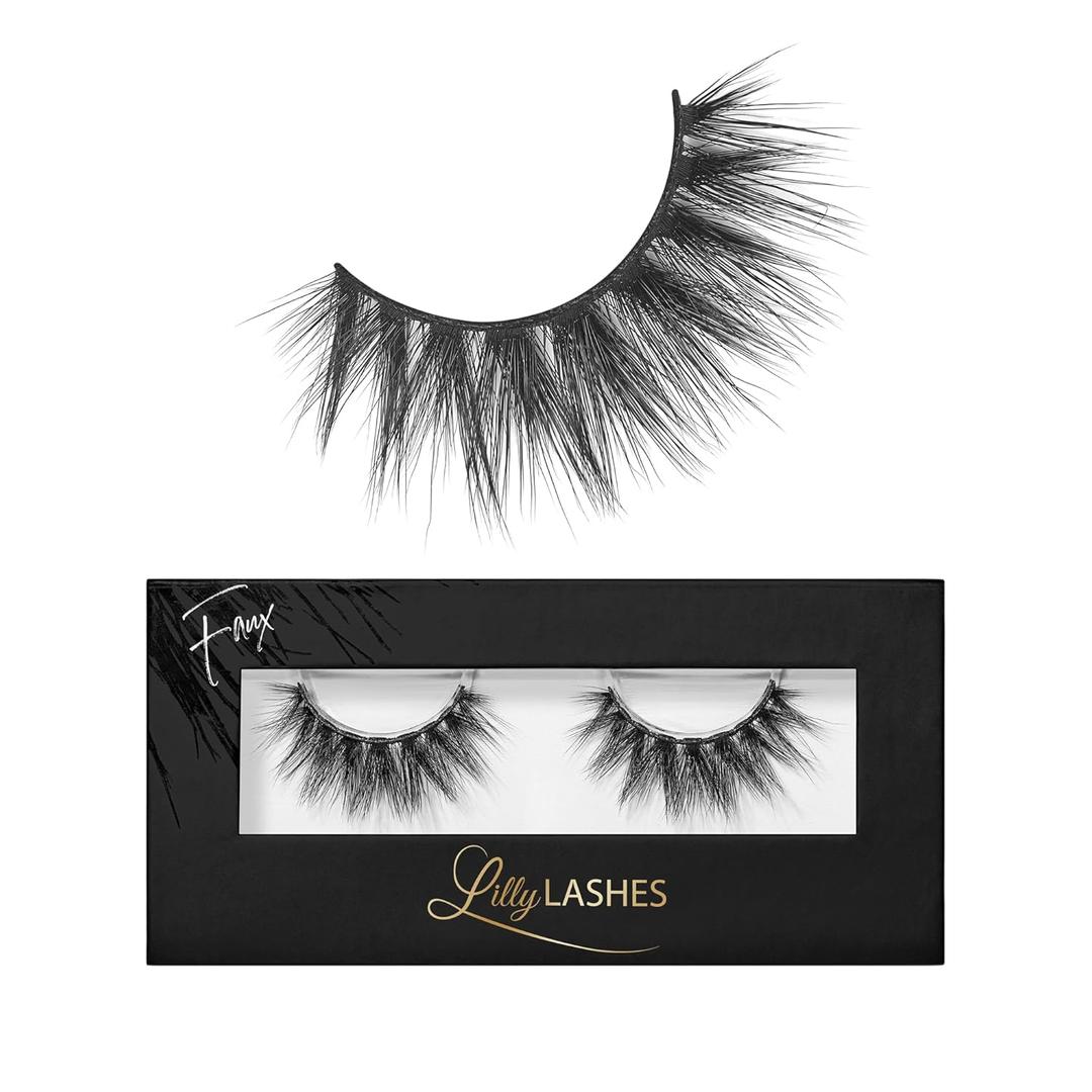 Lilly Lashes 3D Mykonos Faux Mink Strip Eyelashes, False Eyelashes Dramatic Look, Reusable False Lashes, Fake Lashes Pack, Lash Strips with Luxury Silk Like Fibers, No Lash Glue Included