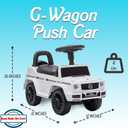 Best Ride On Cars Kids Outdoor Stroller Mercedes G-Wagon Push Car with Working Lights, Horn, and Music for Ages 1 to 3 years, White