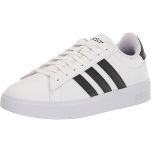 adidas Men's Grand Court 2.0 Shoe (13 Wide, White/Black/White)
