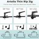 Thin Rip Jig Table Saw Jig Guide, Upgraded Making Repetitive Narrow Strip Cuts, Woodworking Tools Fast Thin Ripping Guide, Fits for 3/4" T Slot, 3/4" U Slot, 3/8" T Slot, for Band Saw Router Table
