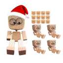 beuhugas 4PCS Shaking Feet Wooden Doll, Tiny Wooden Shaking Man Doll with Spring Legs with 12pcs Magnetic Expressions Funny Cars Ornaments Wood Desktop Decor, Car Dashboard Accessories