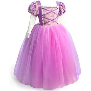 ToLaFio Princess Costume for Girls Halloween Fancy Party Dress Princess Dress Up Clothes for Little Girl, 6-7Years