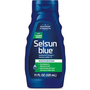 Selsun Blue Moisturizing Antidandruff Shampoo, Maximum Strength Scalp Treatment With Selenium Sulfide, 11 fl. oz.