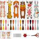 ACRNIGHEET 6PCS Cross Stitch Bookmark Kit for Beginner Cartoon Animals Stamped Cross Stitch Kits for Adults DIY Embroidery Bookmark Kits Cross stitch Kits Adult with Instructions Hand Craft Gift 11CT