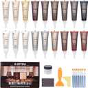 Wood Furniture Repair Kit - 18 Colors Wood Filler Hardwood Laminate Vinyl Floor Repair Kit Wood Putty Cabinet Touch Up Kit - Cover Scratches, Stains, Holes for Table, Door, Veneer, Cherry, Walnut