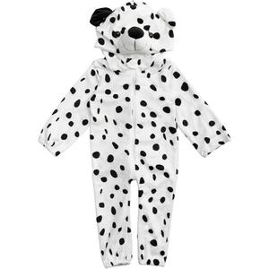 HollyHOME Baby Romper Dalmatians Puppy Cosplay Costume - Cuddly Dog Toddler One-Piece Jumpsuit Animal Clothing (6-12 Months, Black and White)