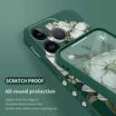 for iPhone 14 Pro Case, Flower Creativity Pattern Design Soft Silicone Slim Shockproof Phone Cover for iPhone 14 Pro, 6.1 inch, Cotton Green