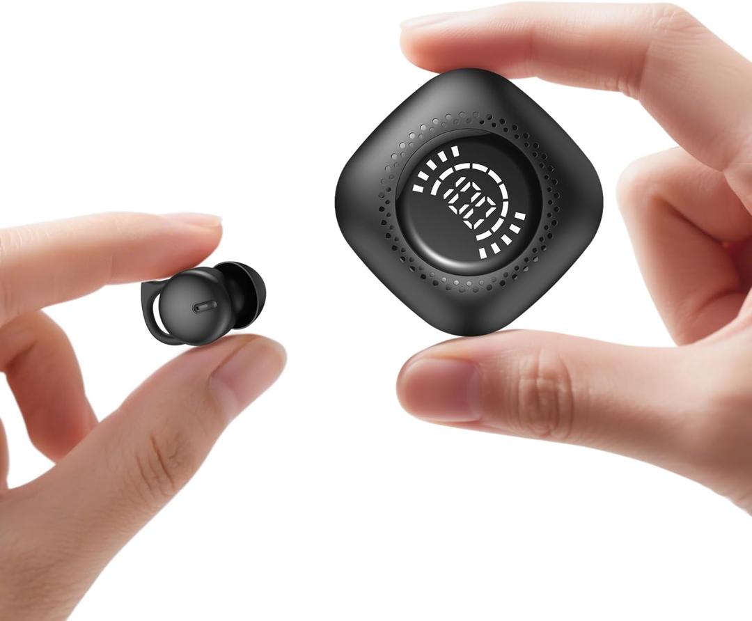 Sleep Headphones, Invisible Sleep Earbuds for Side Sleepers, Mini Noise Blocking Sleep Earphones, Bluetooth 5.3 Tiny Hidden Earbuds for Work,Sleeping, Black