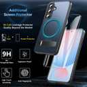 Hensinple for Samsung Galaxy S24 FE Case with Stand & Screen Protector,S24 FE Case Compatible with Magsafe, Military Shockproof Kickstand Matte Transparent Phone Case for Galaxy S24 FE(Black)