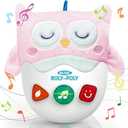 WOWOHAGE Baby Toys 0-6-12 Months, Plush Owl Stuffed Animal Musical Toys with Light & Sounds, Infant Roly-Poly Sensory Toy, Baby Shower Birthday Valentines Day Easter Egg Gift for Newborn Boys & Girls