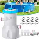 800 GPH Above Ground Pool Pump, Energy-Saving Cartridge Pool Filter Pump | Dual Action: Accelerate Water Flow & Capture Debris Quickly - Improve Water Clarity | Easy to Set Up - Blue