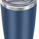 WETOWETO 20oz Tumbler, Stainless Steel Vacuum Insulated Coffee Travel Mug, Double Wall Powder Coated Insulated Coffee Mug Travel Mug with Lid Thermal Cup for Outdoor (Navy Blue)