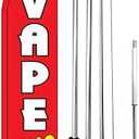 Vape Shop Windless Feather Swooper Flag Kit Banner Sign rq-h