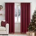 BGment Burgundy Blackout Curtains 84 Inches Long for Living Room - Thermal Insulated Drapes with Rod Pocket Room Darkening Window Treatments for Bedroom, 52 x 84 Inch, 2 Panels