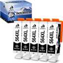 DOUBLE D 564XL Compatible Ink Cartridge Replacement for HP 564XL 564 XL High Yield for HP Photosmart 7520 6520 5520 5510 Deskjet 3520 3522 Officejet 4620 Printer (5 Black)