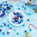 300 Pcs Focal Beads for Pens AB Color Acrylic 3D Focal Colorful Beads Bulk Round Rhinestone Spacer for Beadable Pen Keychain Making Jewelry Bracelet Necklace Charms Crafts (Winter Style)