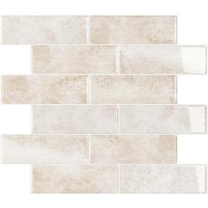 VEELIKE 12 Sheets Vintage Subway Tile Peel and Stick Backsplash for Kitchen Beige Stone Backsplash Tile Peel and Stick Wall Tiles for Bathroom Fireplace 12''x12'' Renter Friendly Stick on Tiles