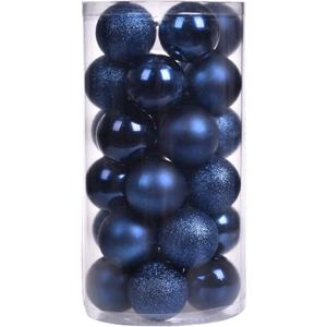 30ct Christmas Ball Ornaments, 2.36" Shatterproof Christmas Tree Decorations, Perfect Hanging Ball for Indoor/Outdoor Holiday Party Decor (Dark Blue)