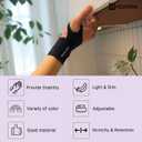 Slim and Colorful Wrist Brace, Flexible, Wrist Support, for Men and Women, Adjustable, Sports, Lightweight, Fits Both Hands, 1pcs (Black)