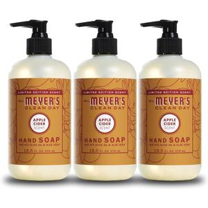 MRS. MEYER'S CLEAN DAY Hand Soap, Apple Cider, Made with Essential Oils, 12.5 oz - Pack of 3