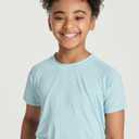 Real Essentials 5 Pack: Girls Rash Guard Swim Shirts  Short Sleeve UPF Sun Protection Tops (Ages 4-16) (Large)