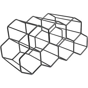 Metal Honeycomb Wine Rack Bottle Storage Beehive Tabletop Hexagon 9 Holder Display