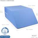 DMI Firm Wedge Pillow, Leg Pillow, Bolster Pillow, FSA Eligible Incline Pillow for Leg Elevation, Snoring, Foot Circulation, Pregnancy, Sciatica, Blue, 30.5 x 19.5 x 10
