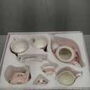 BTaT- Floral Tea Sets for Adults, 13 pcs, Service for 4, Pot (38 oz) & Cups (8 oz) with Saucers, Pastel Pink Floral Design with Gift Box, Porcelain Tea Set for Adult, Dishwasher Safe, Christmas Gifts