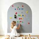 Large 44x35 Inches Magnetic Wall Decal for Kids – Upgraded Strong Adhesive, Thickened Iron Layer, Self-Adhesive Magnetic Chalkboard for Wall, Wallpaper for Home Decor & Kids Playroom (Grey)