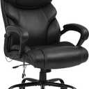 Big and Tall Office Chair 400lbs Wide Seat Ergonomic Office Chair with Lumbar Support Arms High Back PU Leather Executive Task Computer Chair,Black