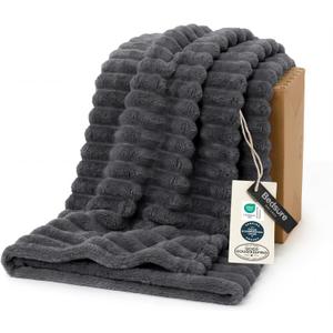 Bedsure GentleSoft Grey Fleece Blanket for Couch - Cozy Soft Blankets for Women, Cute Small Throws for Girls, 50x70 Inches, Grey, Throw XL
