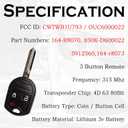 SUPALAND Keyless Entry Remote Control Key Fob Replacement Fits for 2004-2014 Ford F-150 F150 2004-2016 F-250 F250 F-350 F350 Super Duty Edge Explorer Escape Fusion Ranger Monterey Mariner CWTWB1U793